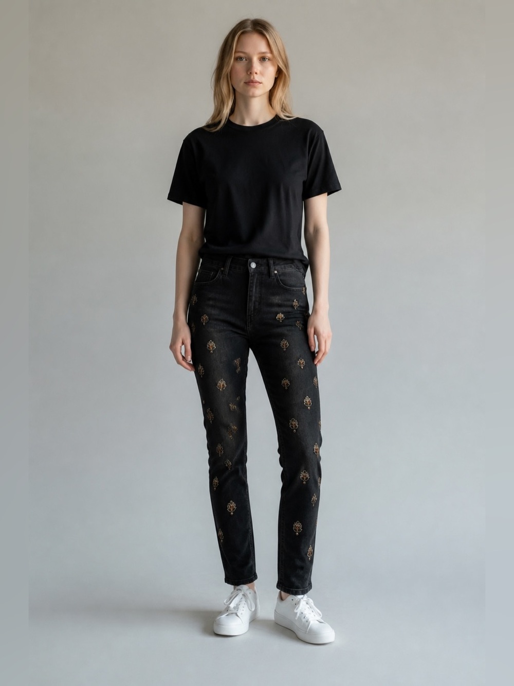Anthropologie Pilcro and the Letterpress Embellished Jeans Black Jeans